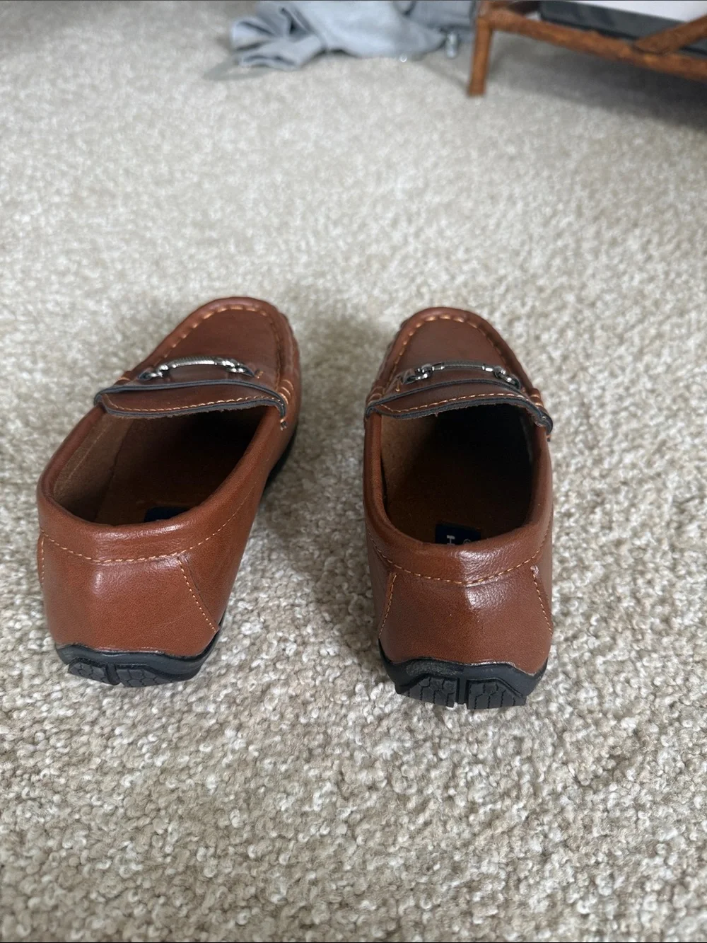 French Connection boys size 11 little kids Chestnut Brown Leather Loafers
